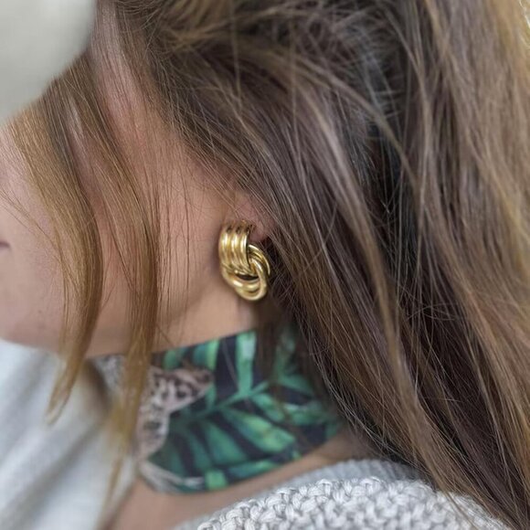 Gold Plated Statement Earrings Chunky Drop Geometric Dangle Jewelry Women - Picture 7 of 7